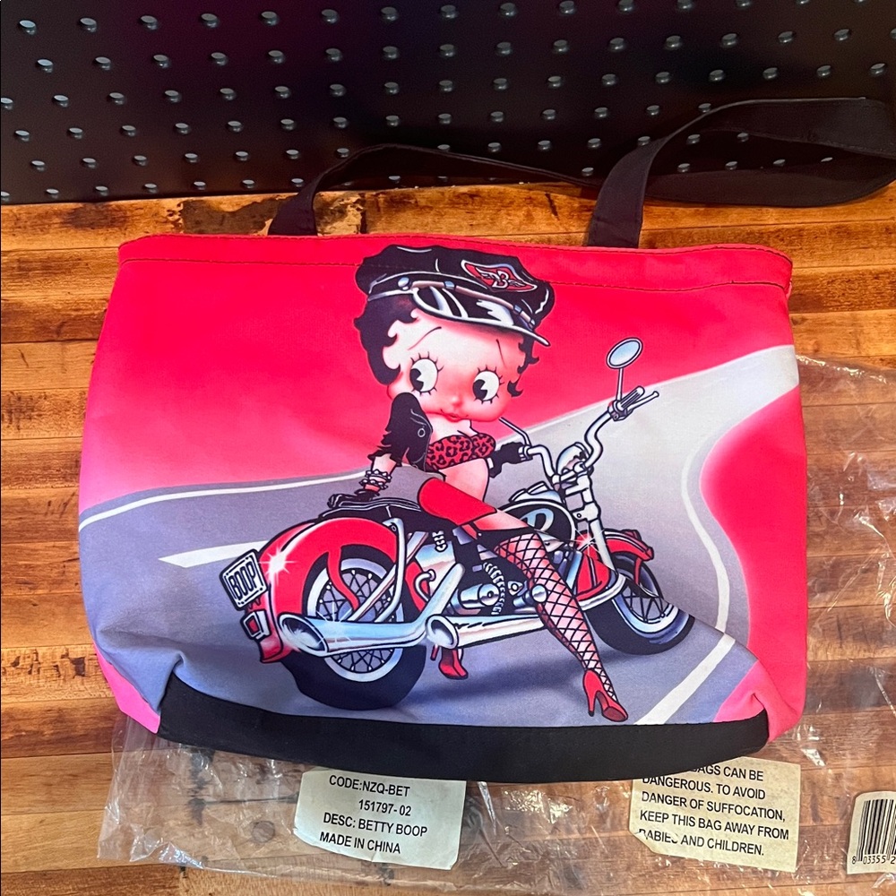 Betty Boop Neon Pink Tote Bag & Matching Makeup Bag